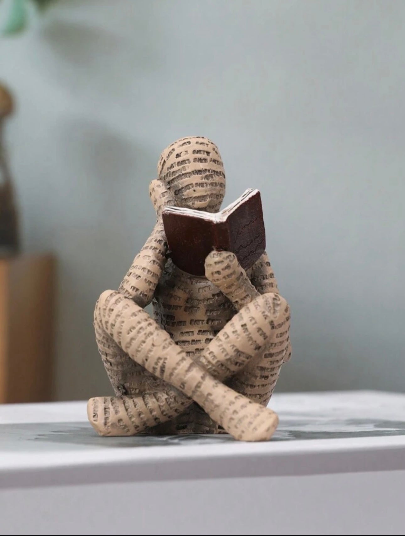 Reading statue, Eiffel tower + hourglass , moonlight fairy house